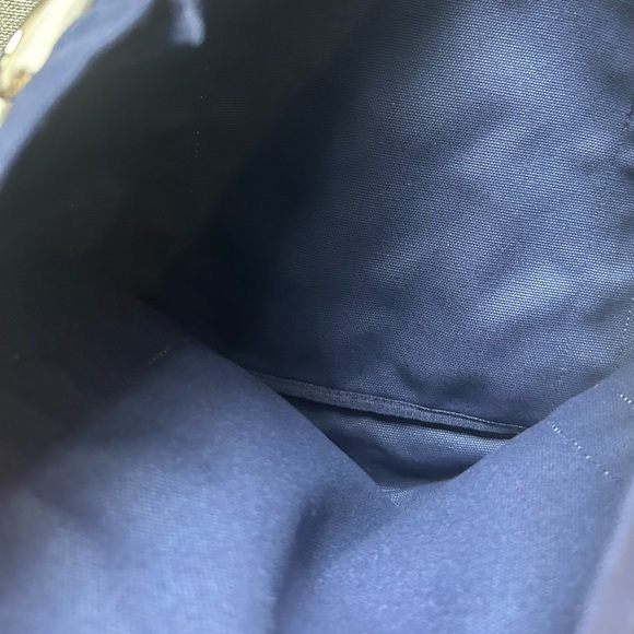 Blue Canvas Tote Bag with an External Pocket and additional crossbody strap - Picture 5 of 9